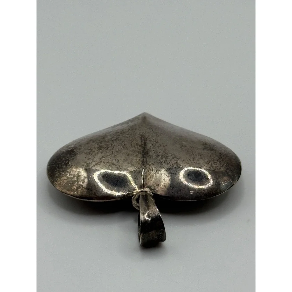 Vintage Sterling Silver 925 Puffy Heart Pendant